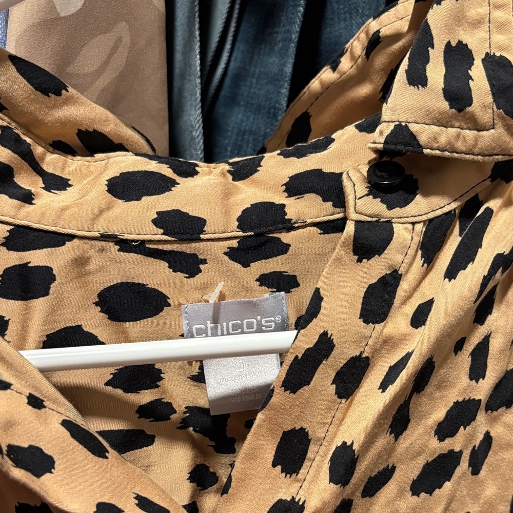 Chico's Animal Print Button-Up Shirt